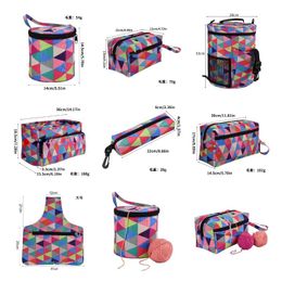 Storage Bags Portable Wool Bag Yarn Crochet Hooks Traveling Knitting Organizer Bucket DIY Embroidery Sewing Accessories HandbagsStorage