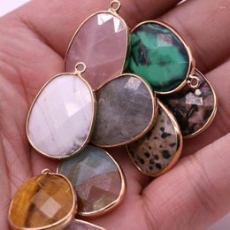 Charms Natural Stone Pendant Egg Shaped Semi-precious Exquisite Charm For Jewellery Making DIY Necklace Bracelet Earrings Accessory
