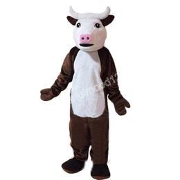 Adult size Cow Mascot Costumes Carnival Hallowen Gifts Unisex Outdoor Advertising Outfit Suit Holiday Celebration Cartoon Character mascot suit