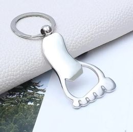 Alloy Bigfoot Bottle Openers Key Chain Little Feet Keychains Bag Pendant Wedding Favours Baby Shower Party Gifts Key Ring