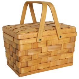 Storage Baskets France Style Picnic Basket Bread Baskets Hiking Storage Box Cake Table Decorating Food Pography Hand 230310