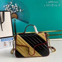 Designer Bag Women Quilting Marmont Small Top Handle Bag 498110 Black Leather beige red Chain Crossbody Bags 7A TOP quality