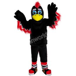 Halloween Black Eagle Mascot Costume Simulation Cartoon Character Outfits Suit Adults Outfit Christmas Carnival Fancy Dress for Men Women