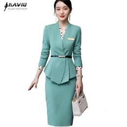 Women's Suits Blazers High-End Professional Skirt Suits Women Temperament Autumn Winter Formal Slim Blazer Sets Office Ladies Business Work Wear 230310