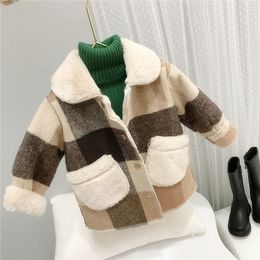 Jackets Boys Baby's Kids Fleece Coats Outwear Lapel Jean Thicken Warm Plus Velvet Winter Autumn Overcoat Children's Clothin 230310