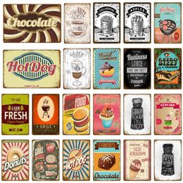 Business art tin decor Lunch Breakfast Dinner Wall Decor Hot Milk Chocolate Barbecue Metal Signs For Pub Bar Cookhouse Decorative Poster tin sign size 30x20cm w02