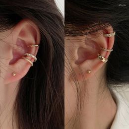 Backs Earrings Fashion Without Piercing Fake Cartilage Ear Cuff Gold Exquisite Zircon Clips For Women Girls Wedding Party Jewellery