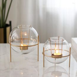 Candle Holders Nodic Gold Crystal Holder Romantic Home Decoration Accessories Glass Wedding Centro De Mesahome Decore