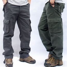 Men's Pants Cargo Pants Men Military Work Overalls Loose Straight Tactical Trousers Multi-Pocket Baggy Casual Cotton Army Slacks Pants 44 230310