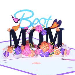 Gift Cards Mother Day Invitations Cards 3D Flower Pop Up Card Love Pop Cards Thank You Cards for Mother Day Gift for Mother Z0310