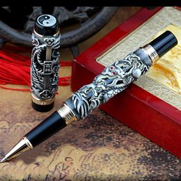 Jinhao Relief Dragon Auspicious Silver Gun Grey Colour Classic Office Metal Gift Rollerball Pen