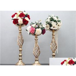 Candle Holders S/M/L Iron Vase Stands Flower Rack Road Lead Centrepiece Candlestick Prop Decoration For Drop Delivery Home Ga Dhzqk