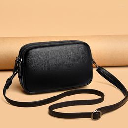 Evening Bags Fashion Korean Designer Sling Purses And Handbags For Women Genuine Leather Shell Casual Vintage Black Messenger Shoulder