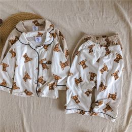 Pyjamas MILANCEL Spring Kids Pyjama Set Boys Bear Suit Cotton Sleeperwear Kids Indoor Clothes 230310