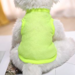 Pet Clothes Mesh Vest Spring Summer Dog Apparel Solid Color Sleeveless Top Teddy VIP Cat Dog Clothes