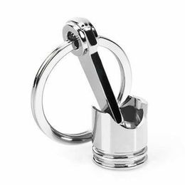 Key Rings High-Grade Metal Keychain Automobile Piston Key Ring Creative Gifts Personality Engine Modified Piston Car Accessorie