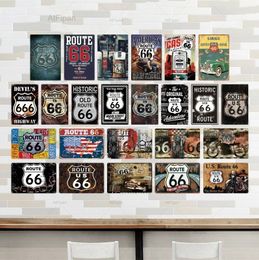 Route 66 Vintage Metal Sign Route66 Tin Sign Plaque Metal Vintage Retro Garage Wall Decor For Gas Station Bar Pub Club Man Cave Personalized Art Decor Size 30X20CM w01