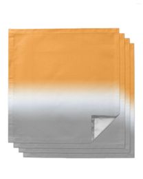 Table Napkin Orange White Grey Gradient 4/6/8pcs Cloth Decor Dinner Towel For Kitchen Plates Mat Wedding Party Decoration