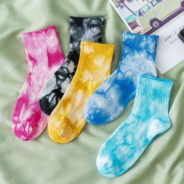 Women Socks Tie Dye Crew Kawaii Thin Cotton Woman Sock Sox Red Skateboard Ladies Spring Classic Lady Fashion Calcetines Hombre