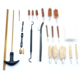 24-Pieces Universal Gun Cleaning Kit Metal Brushes Shotgun Cleaning Tool Set with White Aluminum Portable Case Box