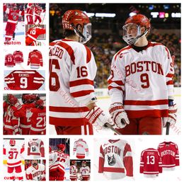 Custom BOSTON UNIVERSITY 9 JACK EICHEL Hockey Jersey Embroidery Stitched  Customize any number and name Jerseys