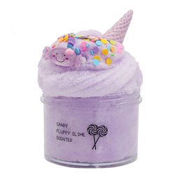 Cute Ice Cream Silk Slime Mud Toys 200ml Candy Colour Children Decompression Toy Soft Cotton Slime Puff Children's Gift 1883