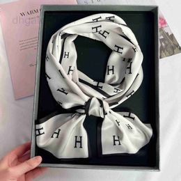 Cravat designer 2022 New South Korean Premium Versatile Women's Narrow Silk Scarf Long Band Wrap Ribbon 9ERK