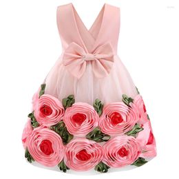 Girl Dresses Baby Princess Wedding Party Children Kids Christmas Costume Clothing Infantil Girl's Flower Stripe Vestidos Clothes