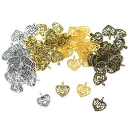 Charms 120 Pieces Heart Pendants For Jewellery Making Accessory Mixed Colour