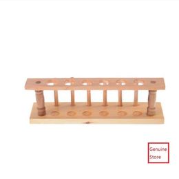 Laboratory Test tube Stand Shelf Lab School Supply New 6 Holes and 6 Pins Wooden Test Tube Rack Holder Support Burette Stand