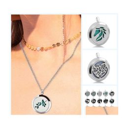 Jewellery Stainless Steel Per Necklace Metal Scent Pendant Aromatherapy Valentines Day Easter Clothes Accessories Simple Stylish Drop Dhuep