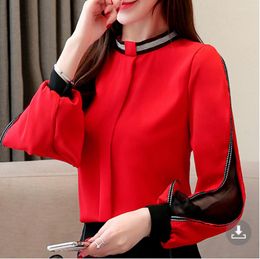Women's Blouses Chikichi 2023 Sexy Micro-transparent Mesh Harajuku Shirt Stand-up Collar Puff Sleeve Loose Pullover Ladies Top