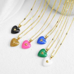 Pendant Necklaces IFMYA Cute Colorful Resin Necklace Heart-shaped Gold Color Alloy Chain For Girls Women Lover Jewelry Gifts