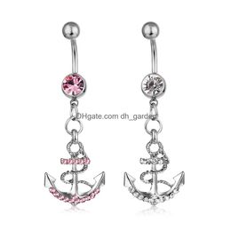 Navel Bell Button Rings D0438 The Anchor Style Belly Mix Colours Ring Body Piercing Jewellery Drop Delivery Dhgarden Dh0Ao