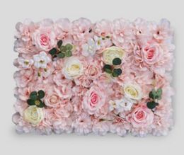 Simulation flower wall person fake flower rose Hydrangea dahlia background wall wedding wedding birthday party decorative flower row