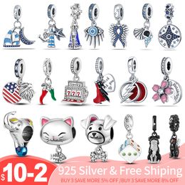 925 silver Fit Pandora Original charms DIY Pendant women Bracelets beads Pet Styling Pendant Bead Safety Chain Jewellery 2022 New