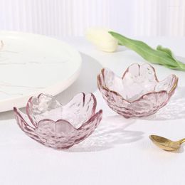 Bowls 1PC Flower Glass Dishes Seasoning Dipping Bowl Sakura Dish Small Cherry Blossom Trinket Plate Spice Sauce For Kitchen