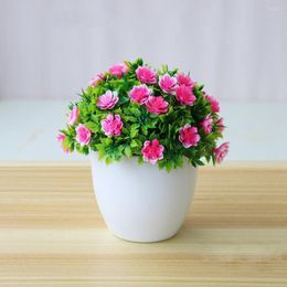 Decorative Flowers Artificial Plants Bonsai Green Flores Pots Fake Small Tree Home Garden Decor For Table Living Room Bedroom Ornaments