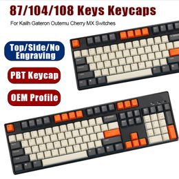 87/104/108 Keys PBT Key Cap OEM Profile Top/Side/No Engraving Mechanical Keyboard Keycaps For Cherry Kailh Gateron Outemu Switch