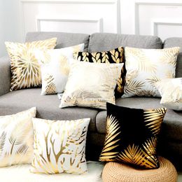 Pillow Golden Bronzing Super Soft Velvet Flamingo Pineapple Black Sofa Car Pillowcase