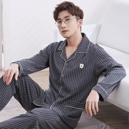 Men's Sleepwear Winter Long Sleeved Pajamas Home Clothes Ensembles De Pyjamas Men's Sleepwear Lounge Homewear Plaid Sleep Shirt Mens Pyjamaa Set 230311