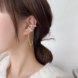 Backs Earrings 1pcs French Retro Freshwater Pearl Earring Fashion Women Clip Tassel Ear Magnet Buckle Baroque De Oreja
