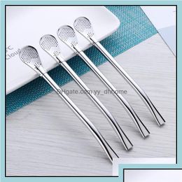 Drinking Sts Sts Barware Kitchen Dining Bar Home Garden Mate St Drink Spoon Stainless Steel 304 Bombilla Philtre For Tea O Dh9Aq