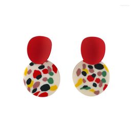 Dangle Earrings Stylish Polymer Clay Geometric Jewelry Handmade Pendant Ceramic Stud