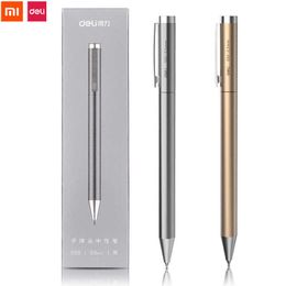 Xiaomi Deli Metal Sign Pen Ballpen Signing 0.5MM Gel PREMEC Smooth Switzerland Refill Black Ink Office School Writing