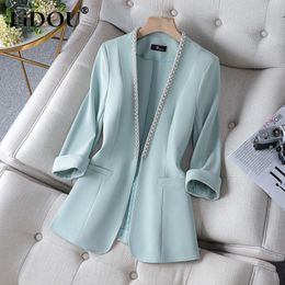 Women's Suits Blazers Autumn Winter Office Lady Elegant Fashion Button Blazer Women Temperament Solid Suit 5XL Loose Casual All-match Cardigan Coat 230311