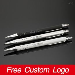 Porous Metal Ballpoint Pen Custom LOGO Commercial Advertising Gift Office Accessories School Supplies Korean Stationery Pens