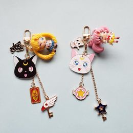 Keychains Creative Ins Girl Heart Meng Cute Beautiful Keychain Lady Bag Ornament Fashion Car Accessories Couple Gift