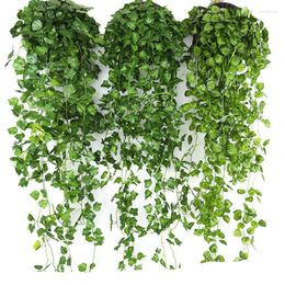 Decorative Flowers 200cm Artificial Plants Home Decor Rattan Creeper Leaf Vine Fake Flower Wedding Party Room Garden Decoration DIY Hanging