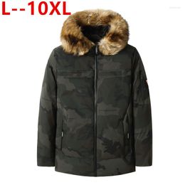 Men's Down 10XL 8XL 6XL 5XL 2023 Men Autumn And Winter Jacket Fashion Thickened Cotton Loose Size Casual Coat